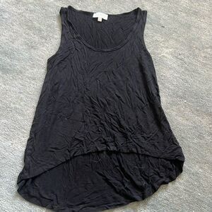 Society T - Shorter in Front Black Tank Top - Super Soft - Size Small